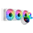 SAMA PS360 White AIO Liquid Cooler 360mm ARGB CPU Radiator with Infinity Mirror PWM Fans ARGB Effects Tube Water Cooler 